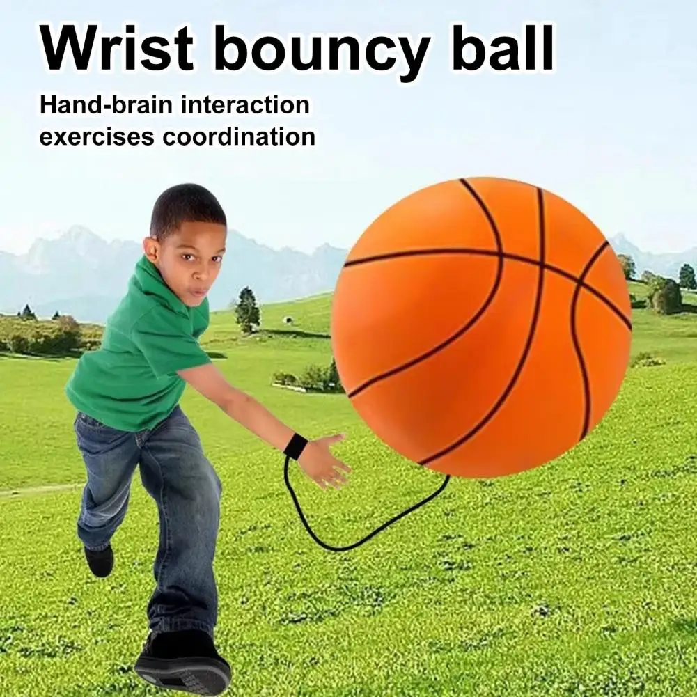 Wrist Return Ball Elasticity Rubber Ball For Wrist Exercise Hand Strengthening Outdoor Indoor Bouncy Ball Wristband Kids Toys