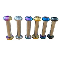 A Set(2pcs Scews+1 Rod Nut) M6x1mm Ti/Golden/Rainbow/Blue/Black GR5 Titanium Bolts & Rod Nut Mountain Bike Bicycle Rear Damping