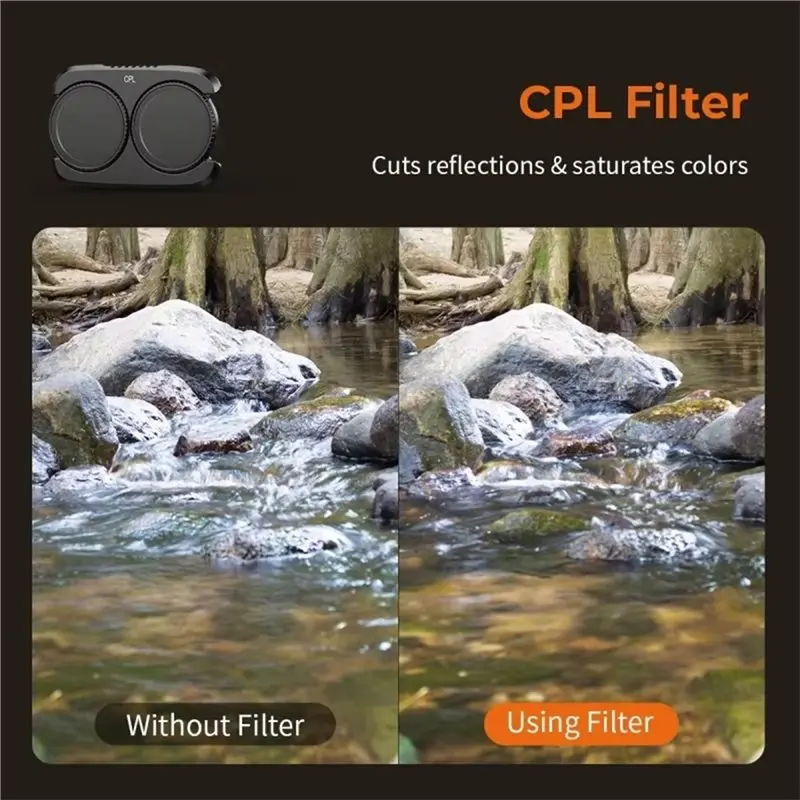 A97I-Stackable Diffusion Lens Filters Split Filter Kit 6658 For DJI Osmo Pocket 4P 6658 Includes ND16 ND64 ND256 CPL 1/4 Black