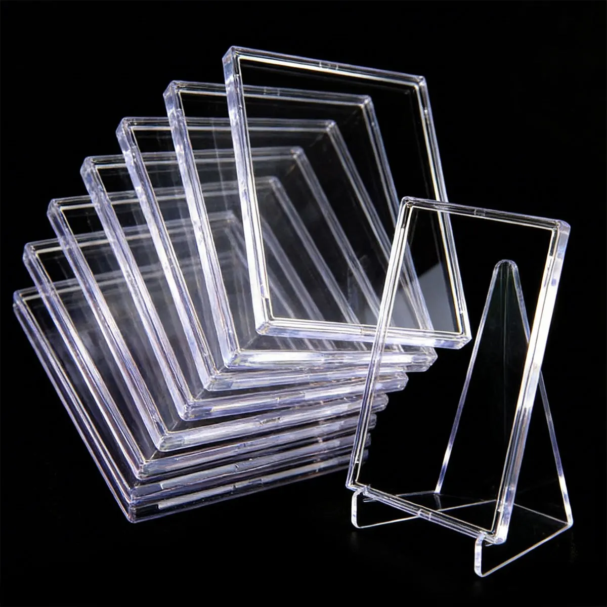 

8 шт. жестких акриловых защитных чехлов для коллекционных карт — прозрачные топлордеры для бейсбольных/TCG/MTG-карт, совместимые с ZSY