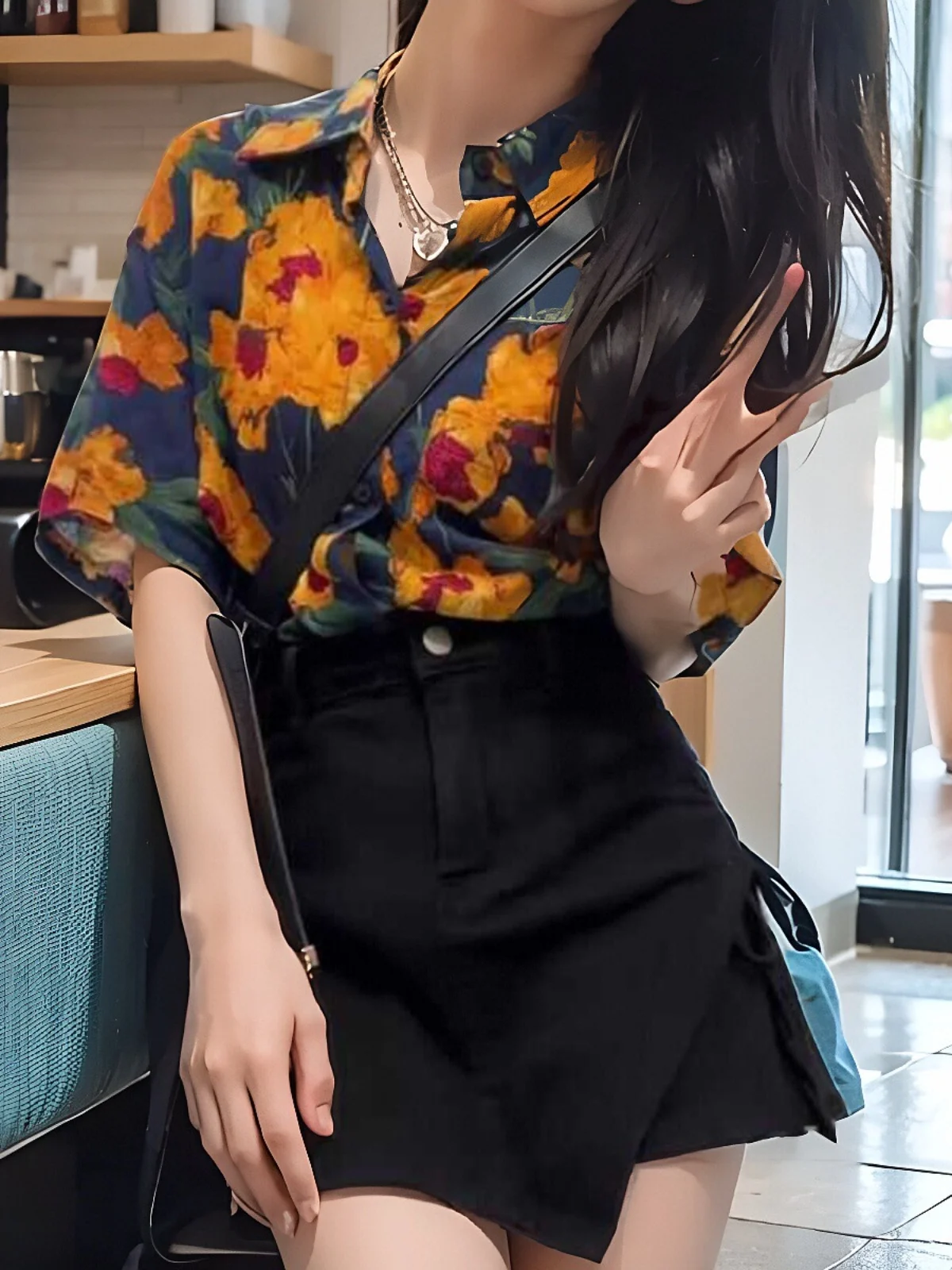 

Summer Dopaamine Short Sleeve Floral Print Hong Kong Style Pants Skirt Set Women's Fashion 2025 Spring Autumn Collection