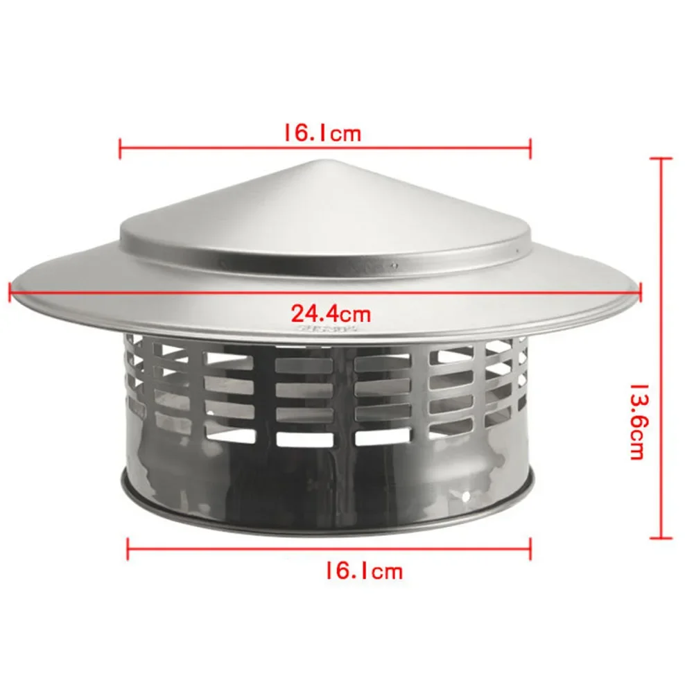 110/160mm Chimney Pot Roof Cowl Metal Top Hat Flue Rain Cap Ducting Pipe Wood Burner Stover Chimney Cover Air Vent