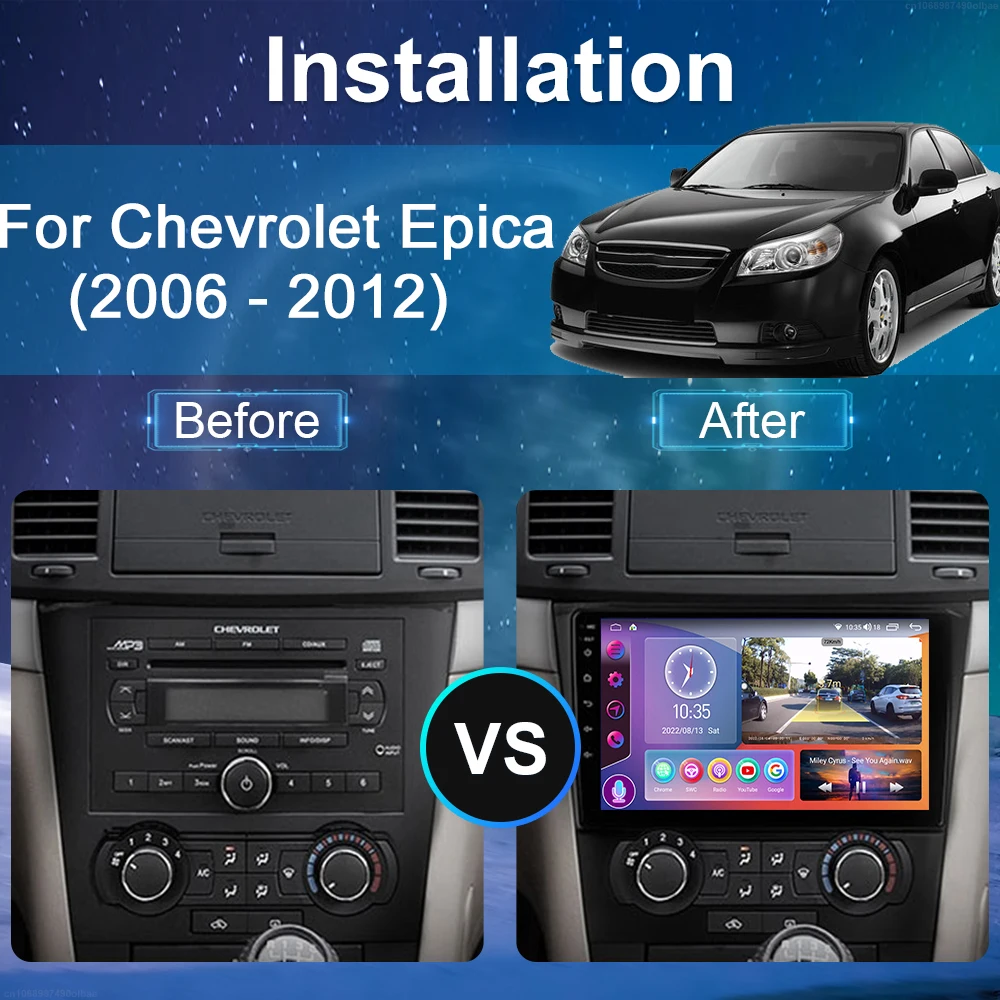 For Chevrolet Epica 1 2006 - 2012 Android Car Radio Multimedia Video Player GPS Navigation Carplay QLED Touch Screen Auto Stereo