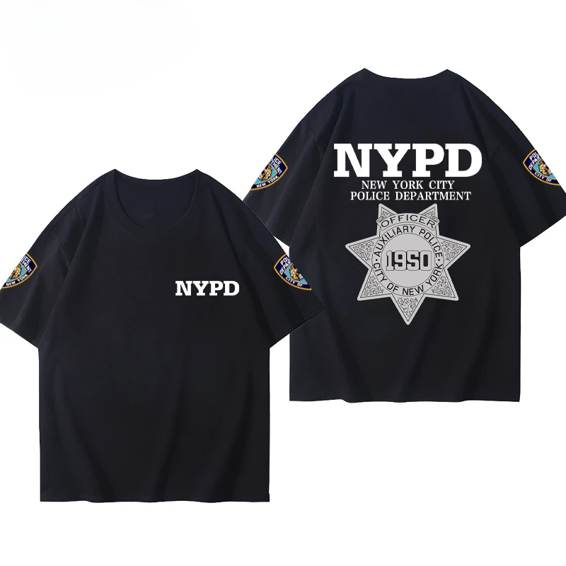 NYPD الأمريكية في الهواء الطلق التدريب التكتيكي القطن تي شيرت مكتب التحقيقات الفيدرالي الجيش مروحة LAPD الرجال والنساء الجيش قصيرة الأكمام تي شيرت