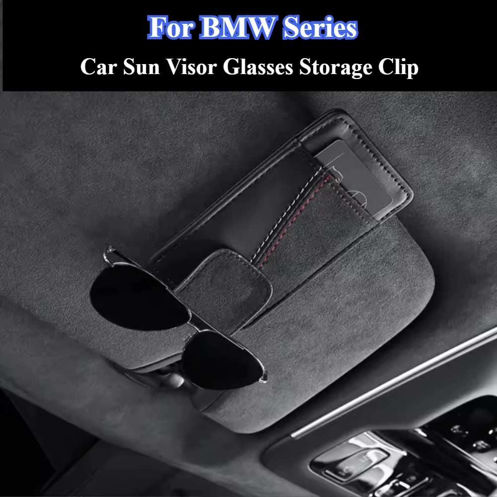 

For BMW 1 3 5 7 8 Series X1 X3 X5 E90 E60 F10 F30 F20 G30 G20 Car Glasses Clip Multifunction Sun Visor Leather Eyeglasses Clip