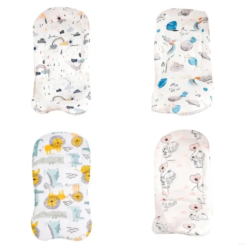 A5YC Baby Strollers Mattress with Printed Pattern Cushion Baby Body Cusion Pad Liner Toddlers Pram Double Sided Pad