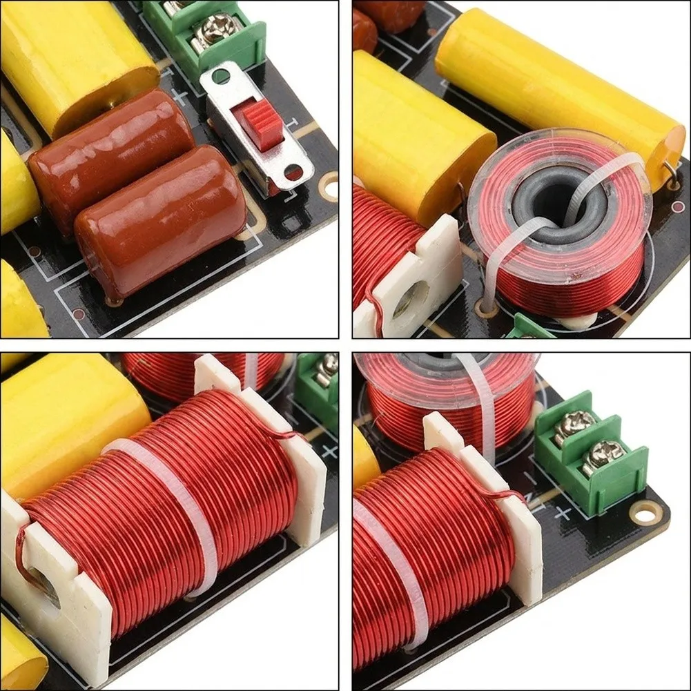 250W 2-Way Crossover Board Designed for Speaker Upgrade Projects Featuring 12dB/oct and 18dB/oct Filtering Stages