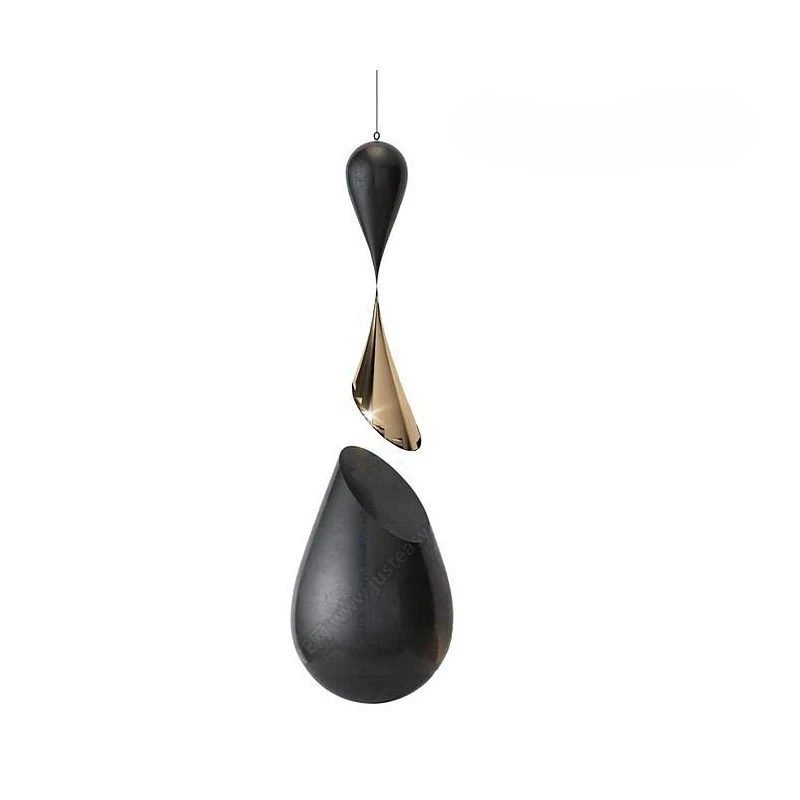 

Golden water drop decorative pendant New Chinese style modern corridor entrance sculpture artwork ornament