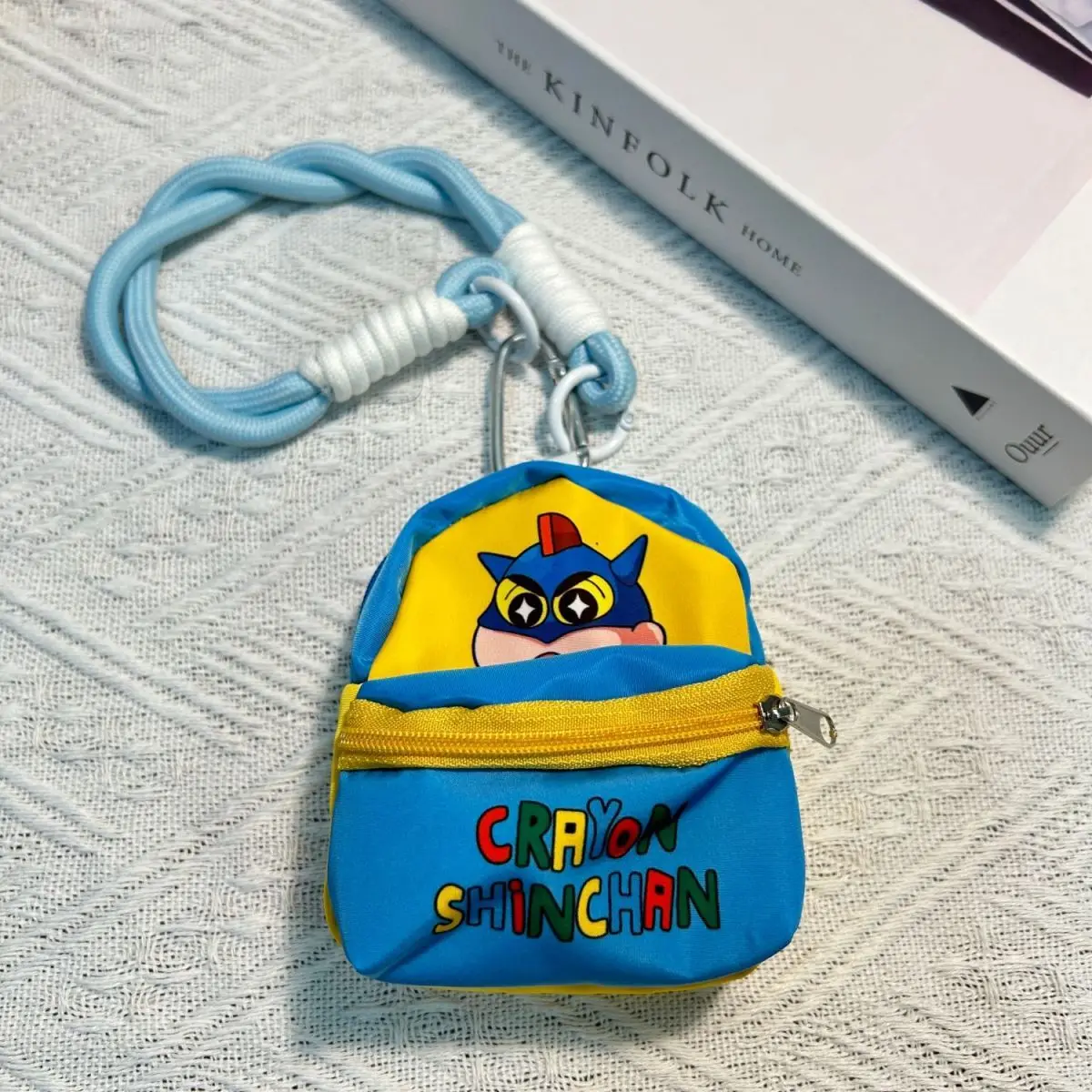 New Crayon Shin Chan Cartoon Change Zipper Bag, Kawaii Backpack Style Trendy Anime Hanging Decoration Bag Decorative Girl Toy