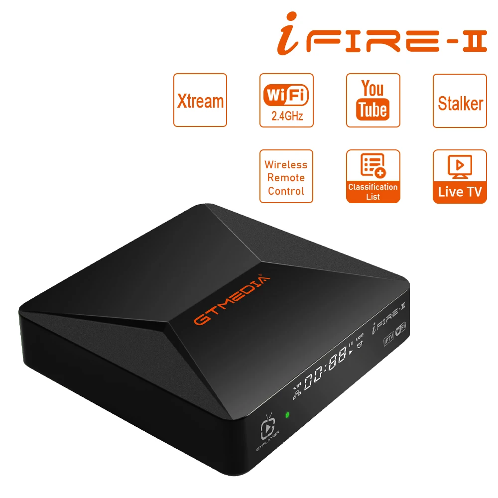 [My]2024 Newest GTMEDIA ifire2 1080P H.265 HEVC Built-in WIFI 2.4G 2.4G Wireless Remote Control Set Top Box Upgrade