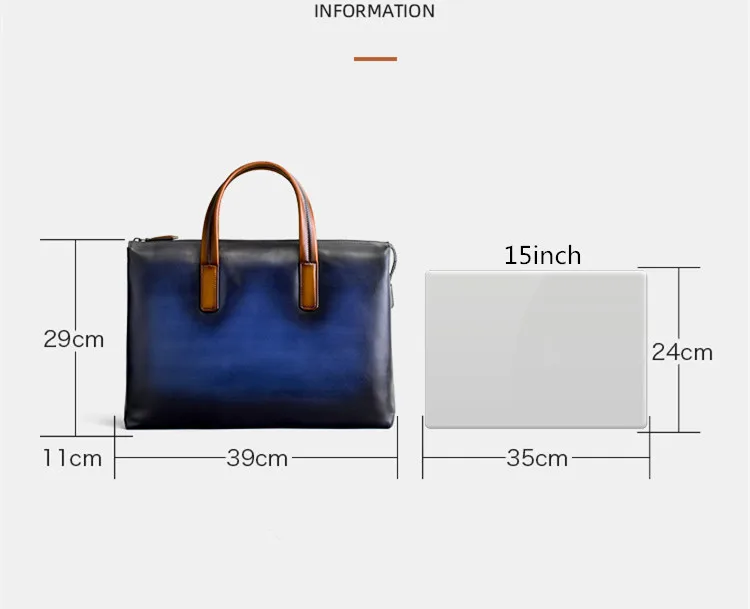 Briefcase Men Leather Large-capacity Double-layer 15.6 Inch Laptop Bag New Business Handbag Original Design Retro travel Bags