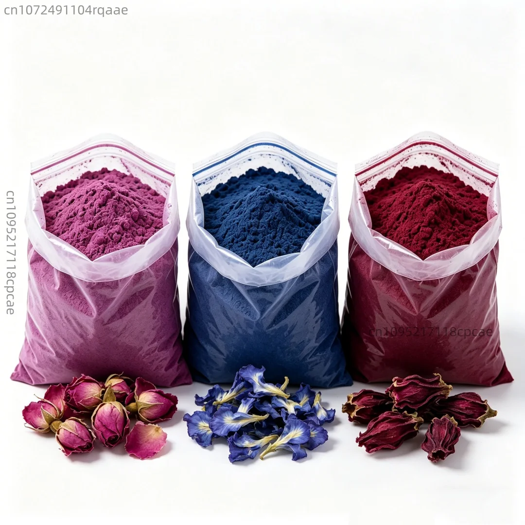 

Natural Plant-based Pigments Blue & Red Pigment Roselle/Rose/Butterfly Pea Flower Powder | Experimental Dyeing Applications