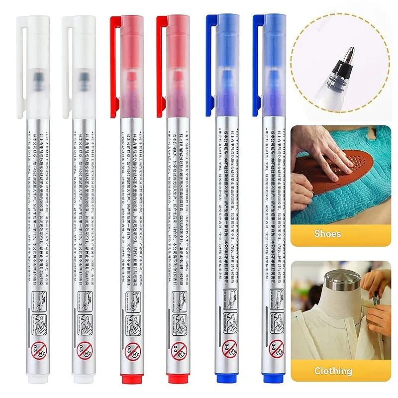 6Pcs Large Capacity Heat Erasable Magic Marker Pen Disappearing Fabric Pens for Sewing Line Marking DIY Accessories