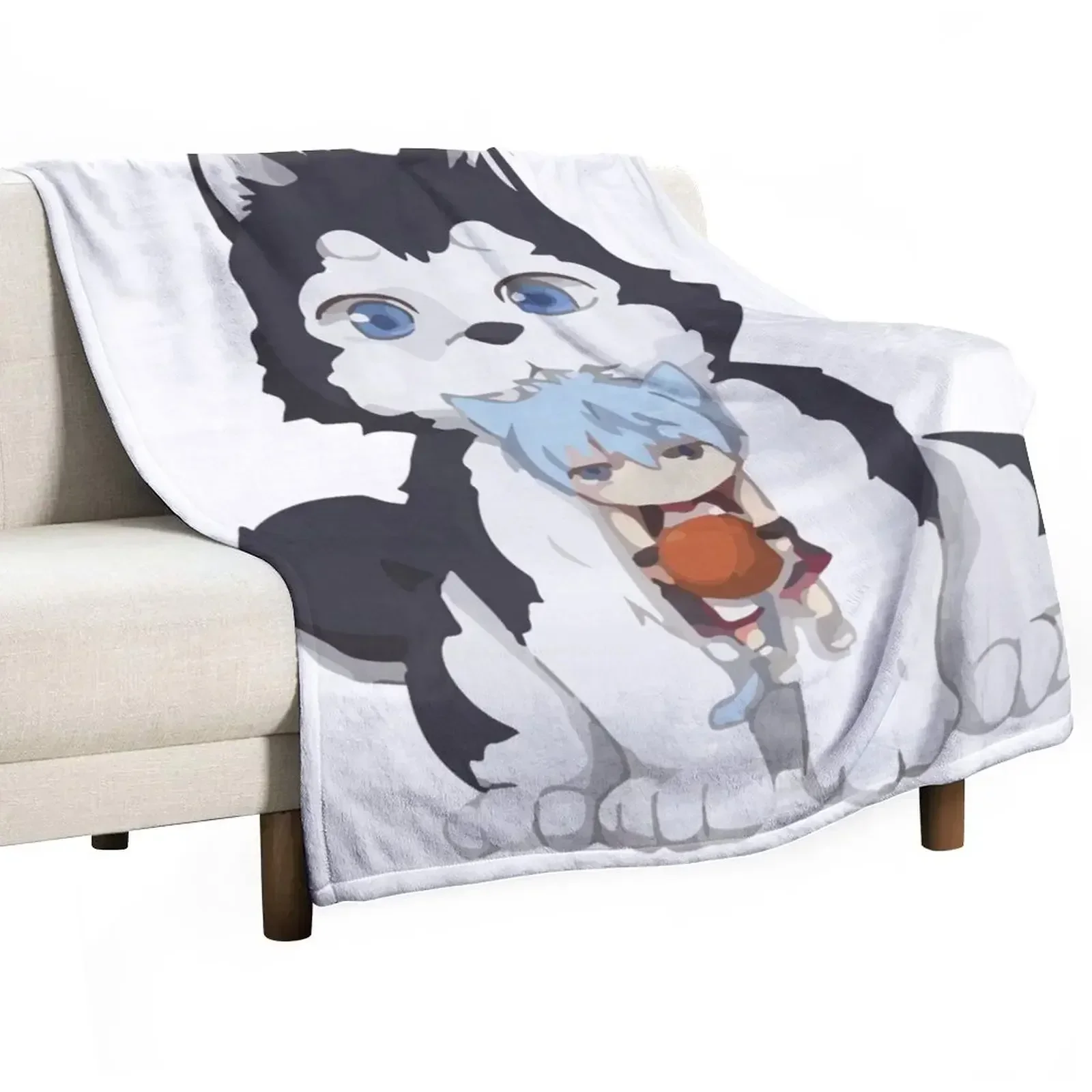 Kuroko's basket Artwork - Tetsuya Kuroko basket and the dog Throw Blanket Bed Fashionable Sofa Throw Blankets