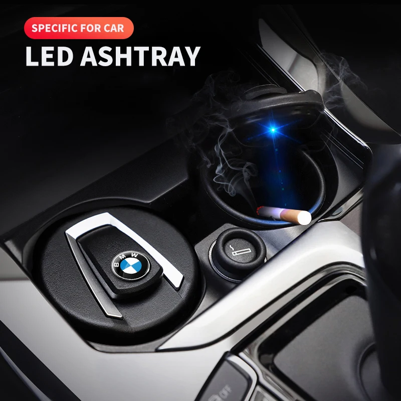 Portable Car LED Ashtray Auto Ashtray Cigarette Ash Holders Cup for BMW E46 E85 E60 F10 E39 F30 E36 F20 E87 E90 E70 X3 X5