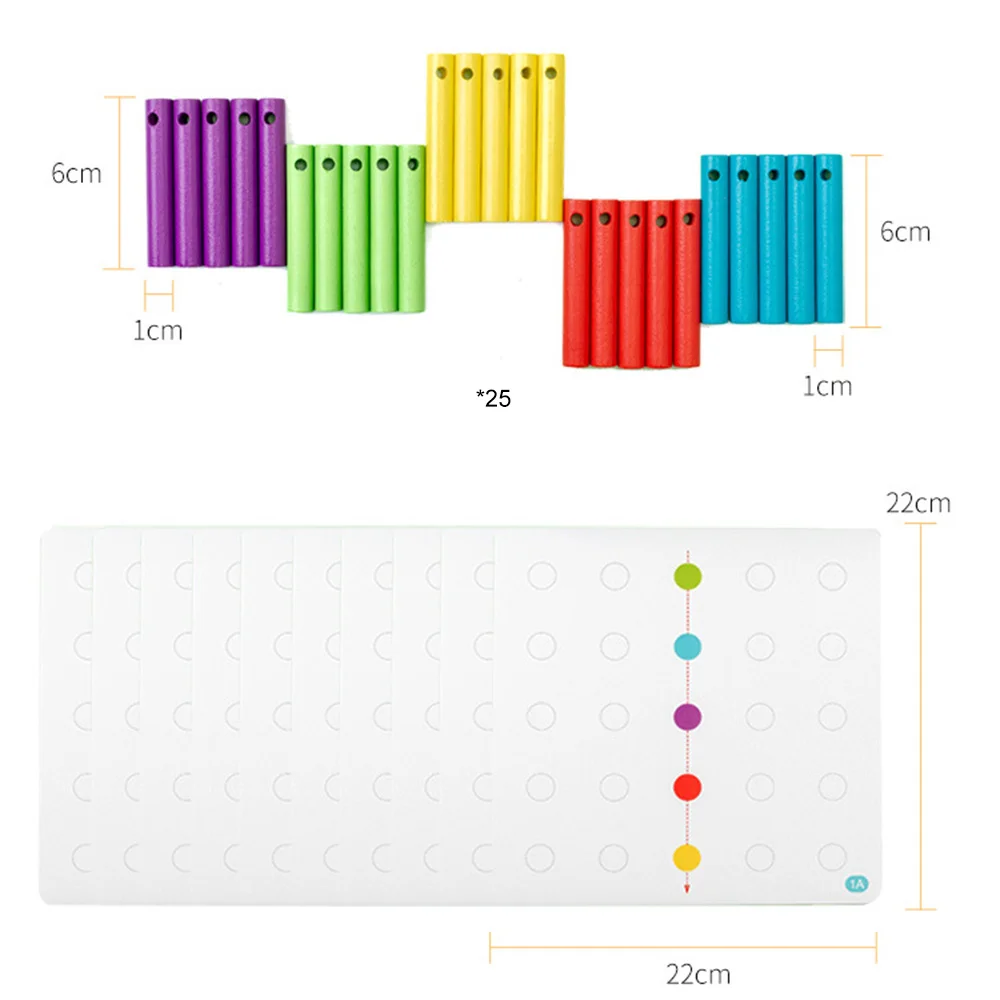Quebra-cabeça infantil caixa de contas vara jogo de rosqueamento brinquedo de coordenação mão-olho