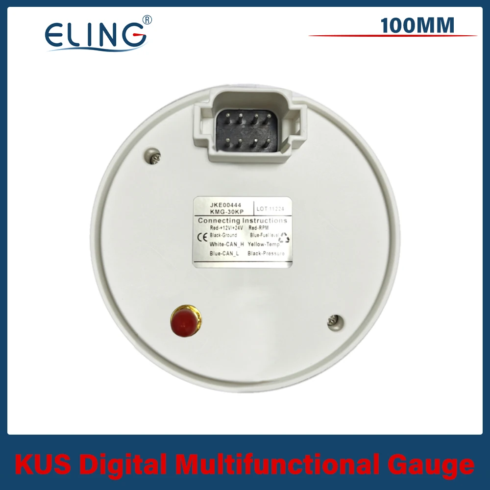 KUS Waterproof 100mm Multifunctional Digital Instrument KMG-30KP with J1939 and NMEA 2000 systems for Boats Yachts Vessels