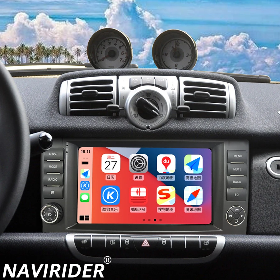 9inch Android 14 Car Multimedia Video Player For Mercedes Benz Smart Fortwo 451 453 2011-2015 GPS Navi Carplay Stereo Autoradio