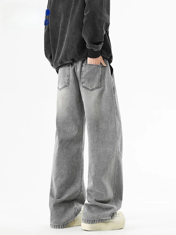 Wassup Tiger American Retro Waed Jeans Men's Spring Autumn Straight Leg Casual Pants Cleanfit Trendy Brand Youth Faion