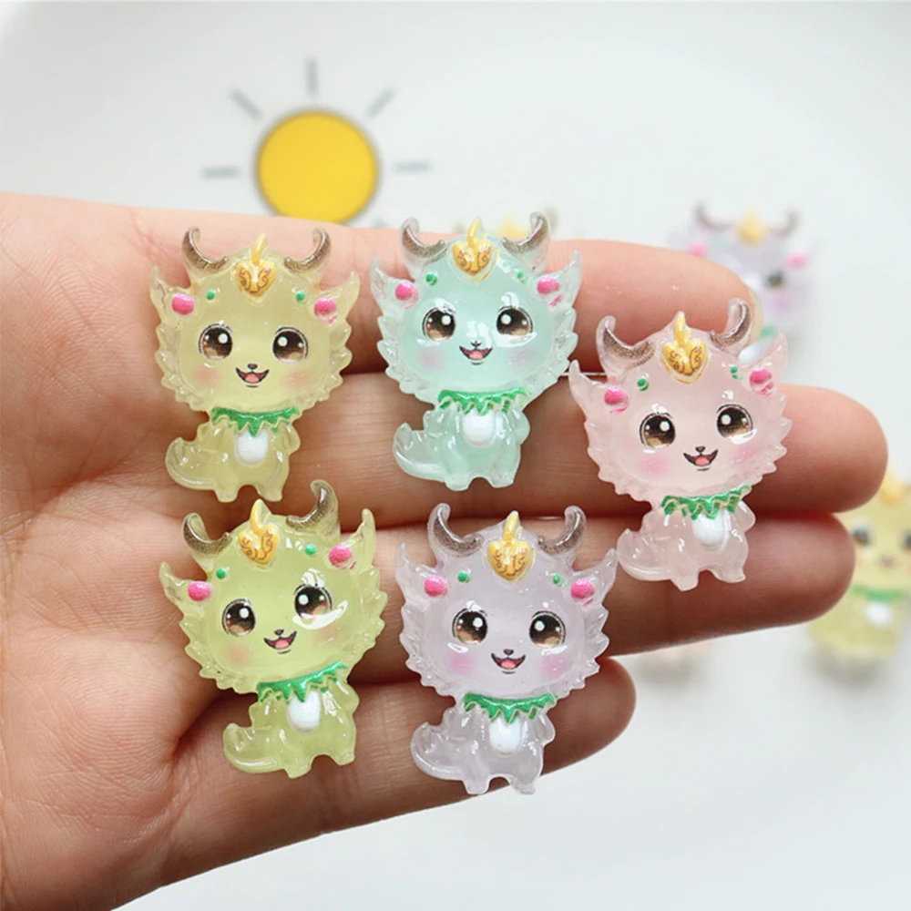 10PCS Clear Dragon Baby Series Resin Flat Back Cabochons For Hairpin Scrapbooking DIY Jewelry Craft Decoration Accessories