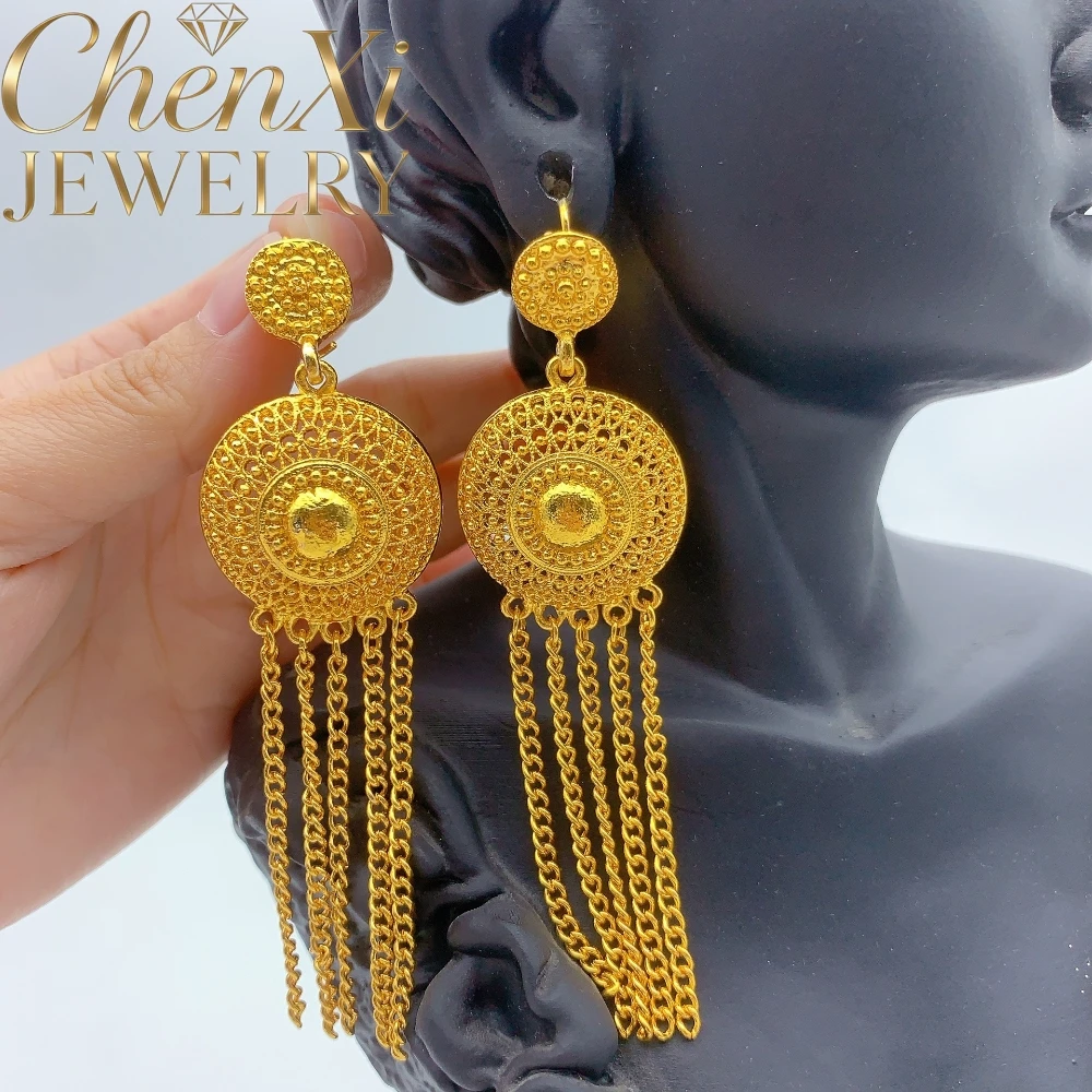 

Natural Sand Gold Hollow Tassel Drop Earrings Exquisite Retro Ear Ornaments Fashion Daily Wear Accessories Elegant Popular Gift