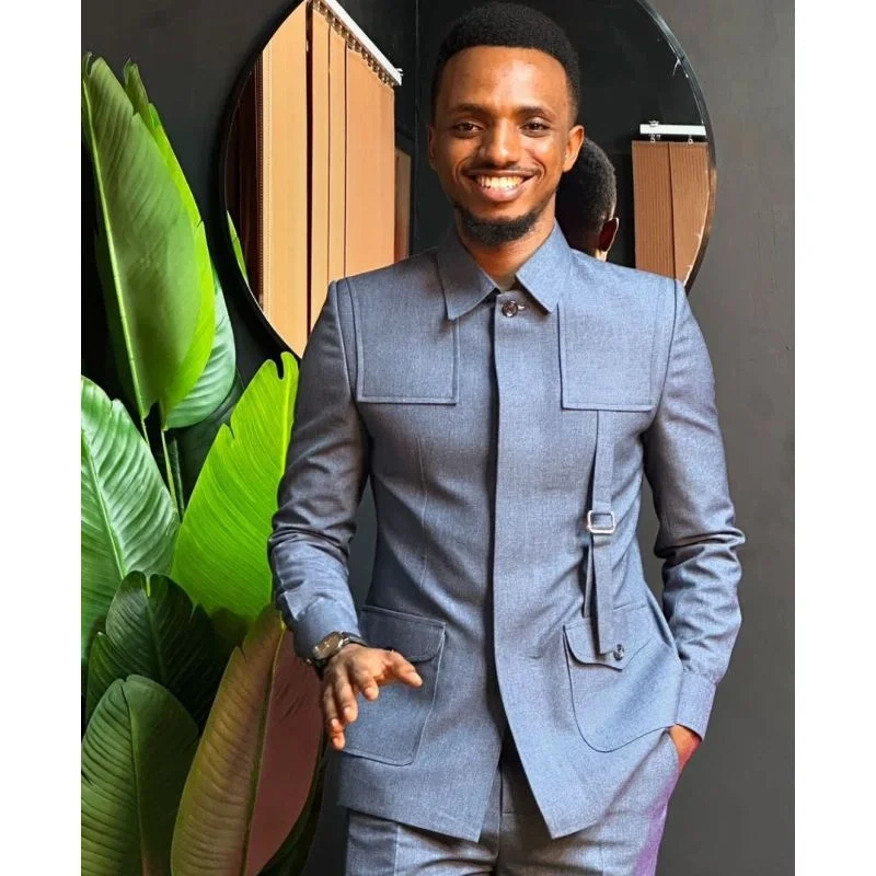 

Unique Design Grey Men Suits Costume Hommes Formal Men Blazer Pants Wedding Party Wear Custom Mens Suits Slim Fit 2 Pieces