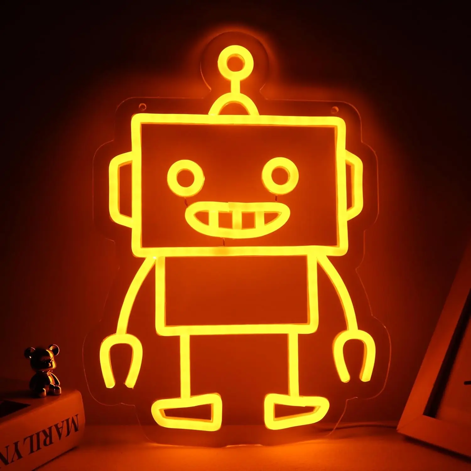 

Robot Neon Sign Dimmable Neon Lights for Bedroom Kids Room Man Cave Game Room Decor Aesthetics Draw Birthday Gifts