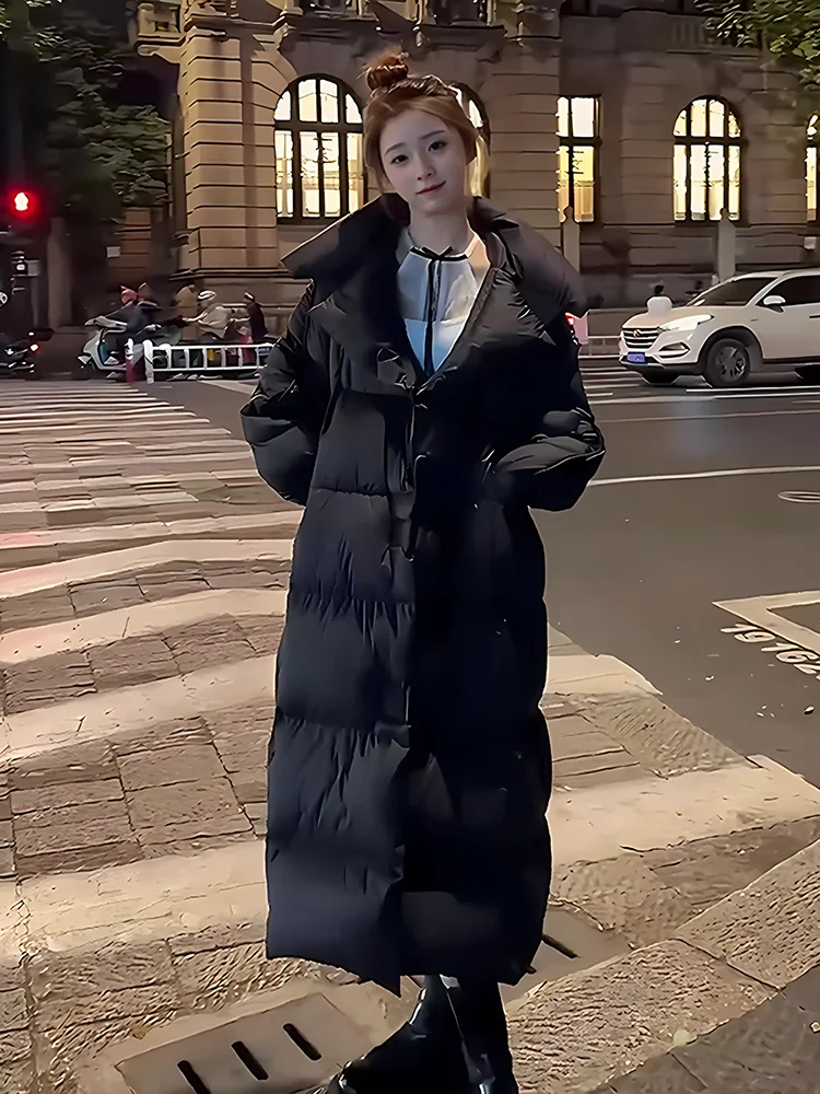 

Faionable Thiened White Du down Jaet Women's Winter Coat Warm Collar Commute Sle Mid-Length Padded Coat