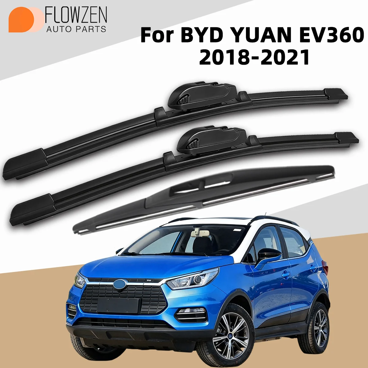

Щетки стеклоочистителя FLOWZEN, 3 шт., для BYD YUAN EV360 2018-2021 годов выпуска, бесшумные, для лобового стекла, автомобильные аксессуары