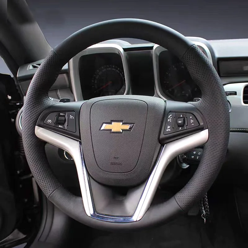 

Для Chevrolet Camaro 5 Gen 2014 2015 RS, прошитая вручную, нескользящая кожа, черный поделки, кожа, интерьер автомобиля