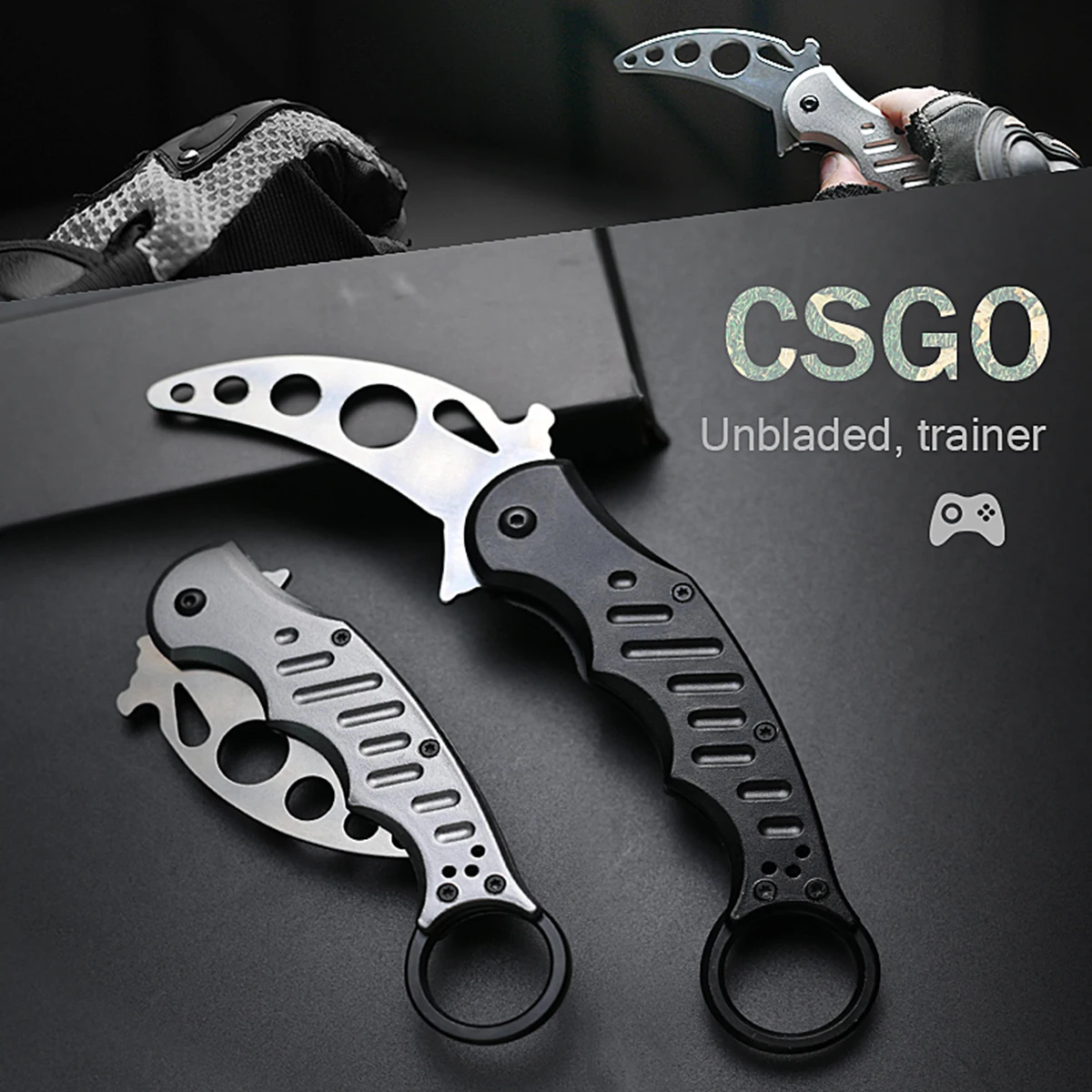 New COSG Folding Knife Game Gift 5cr13 Knife Blade 5 Colors Optional Aviation Aluminum Handle Toy Training Knife