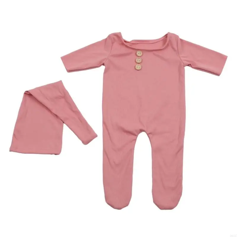 96GC Bodysuit para bebê fantasia para recém-nascidos adereços para fotografia roupa essencial para bebê com chapéu