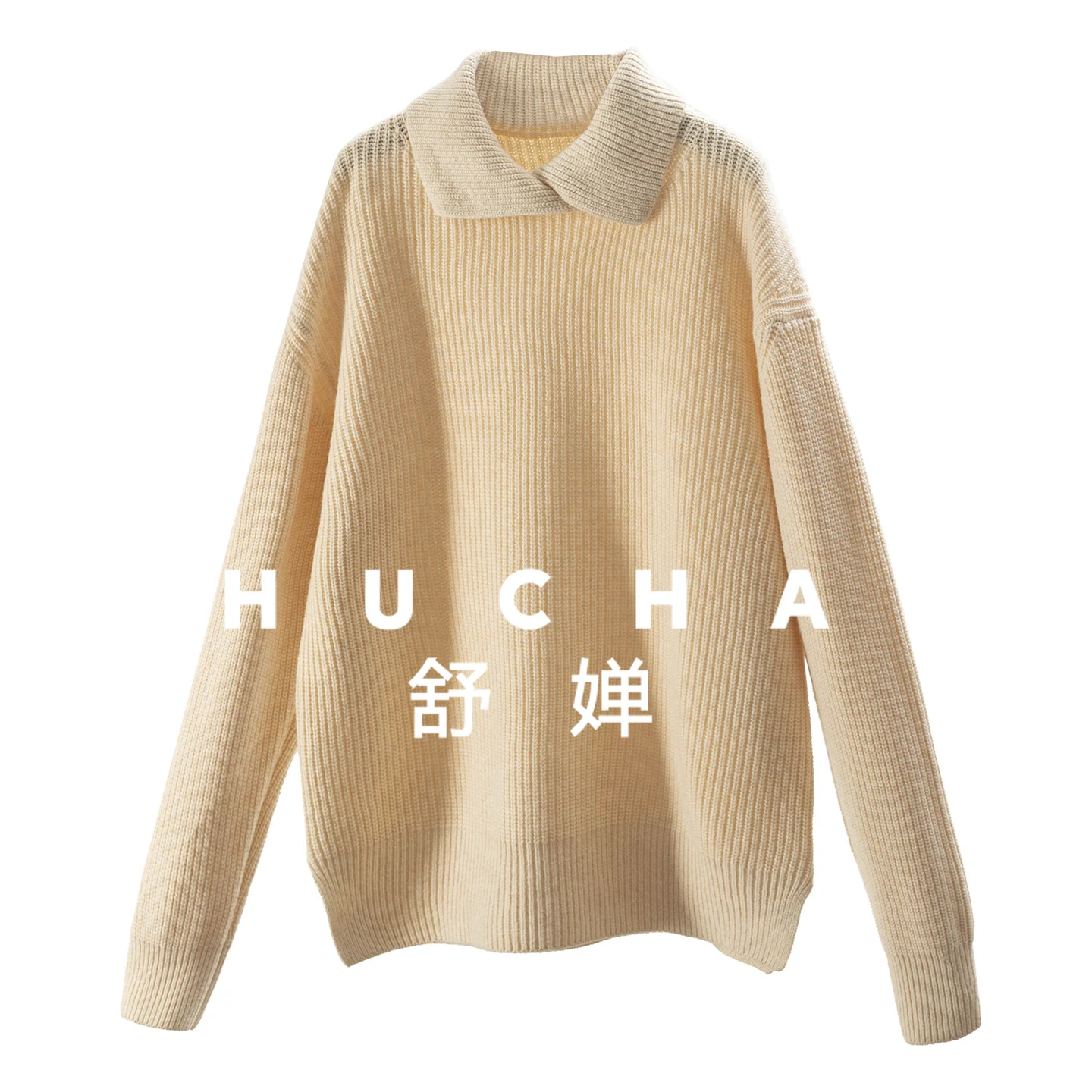 

610g Soft Warm Luxury Fairy Color 100 Wool Long-sleeved Lapel Sweater Female 6Y93 Pullover Outfit Korean