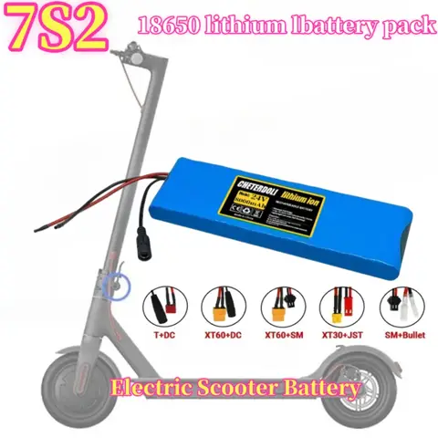 24v 8Ah 7s2p 18650 batería recargable de iones de litio 29,4 v 8000mAh + cargador 2a, para batería de scooter eléctrico, etc.