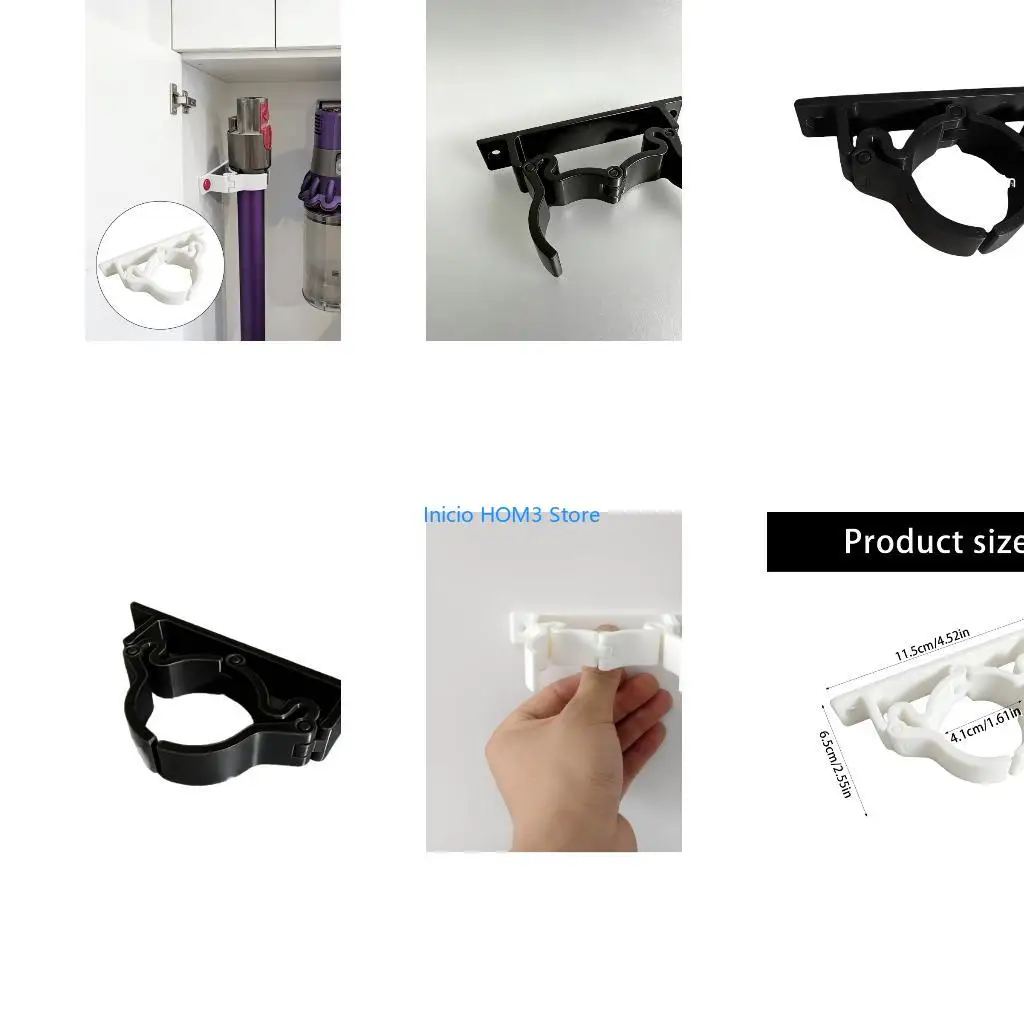 A5YD Universal Vacuum Cleaner Wall Mount Holder Bracket Plastic Design Simple Installation Perfect For Small Space