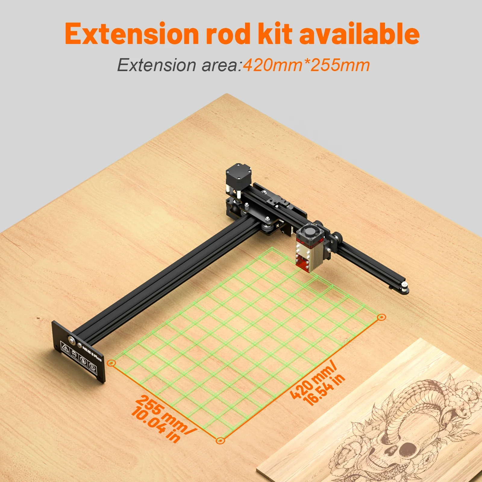 NEJE 3 Plus 80W A40640 Dual Beam Laser Engraver and Cutter, 255x400mm CNC Wood Router / Engraving / Cutting Machine