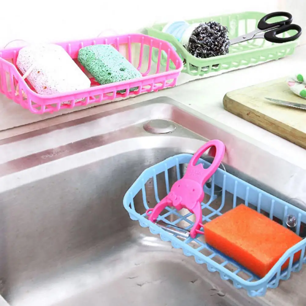 Storage Holder Double Suction Cup 5 Colors Kitchen Sponge Holder for Bathroom  itchen Sink Scrubber Countertop Sponge Holder