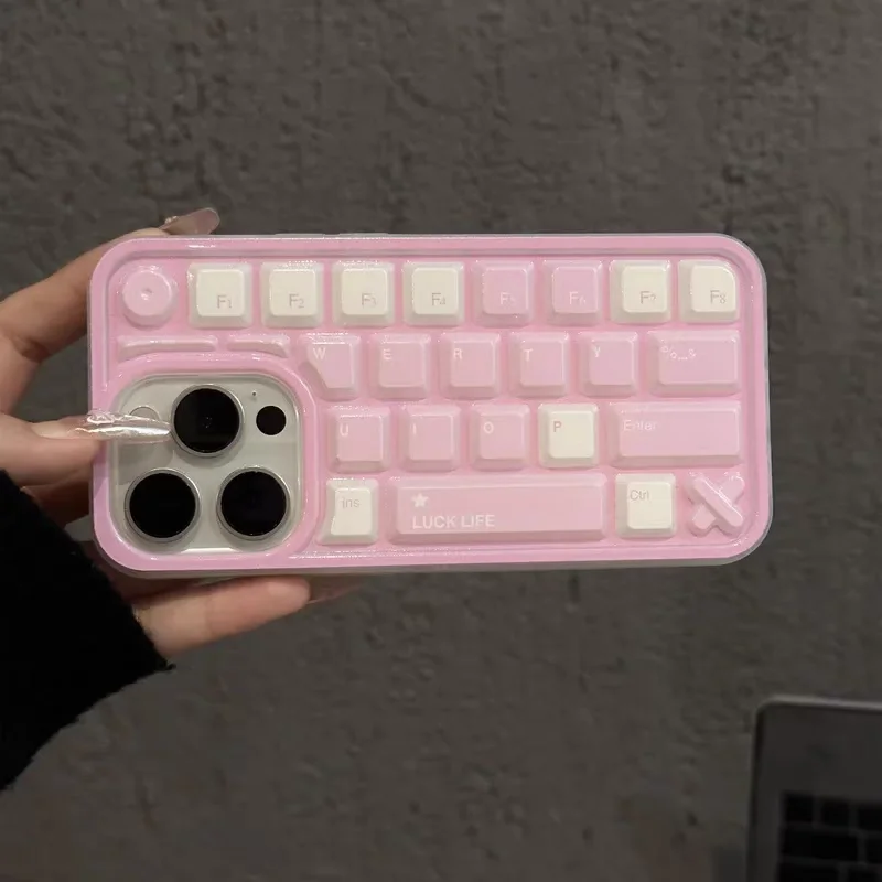 Compatible for Iphone 11 16 13 Case IPhone 13 12 15 11 14 16 Pro Max Creative Decompression Keyboard Carrtoon Colored Soft Case