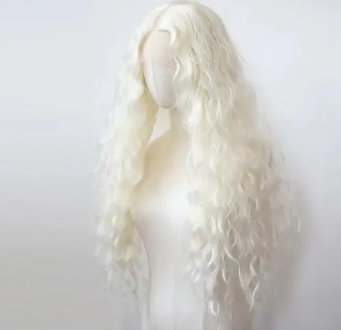 Loose Wave Platinum Blonde 613 Synthetic Lace Front Wig Long Straight Synthetic Wig Pre Plucked Heat Resistant Hair Wig