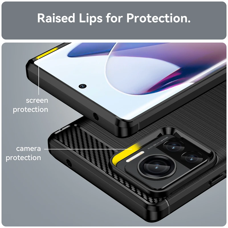 For Motorola Edge 30 Ultra Case Bumper Silicone Carbon Fiber Cover For Motorola Edge 30 Ultra Case For Moto Edge 30 Ultra Case