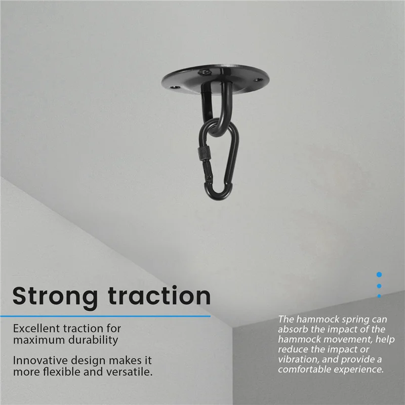 ODIES-2X 천장 후크 행잉 체어, 400KG 천장 후크, 360도 °   회전식 브래킷, 천장용 스윙 후크, 해먹, 펀칭백