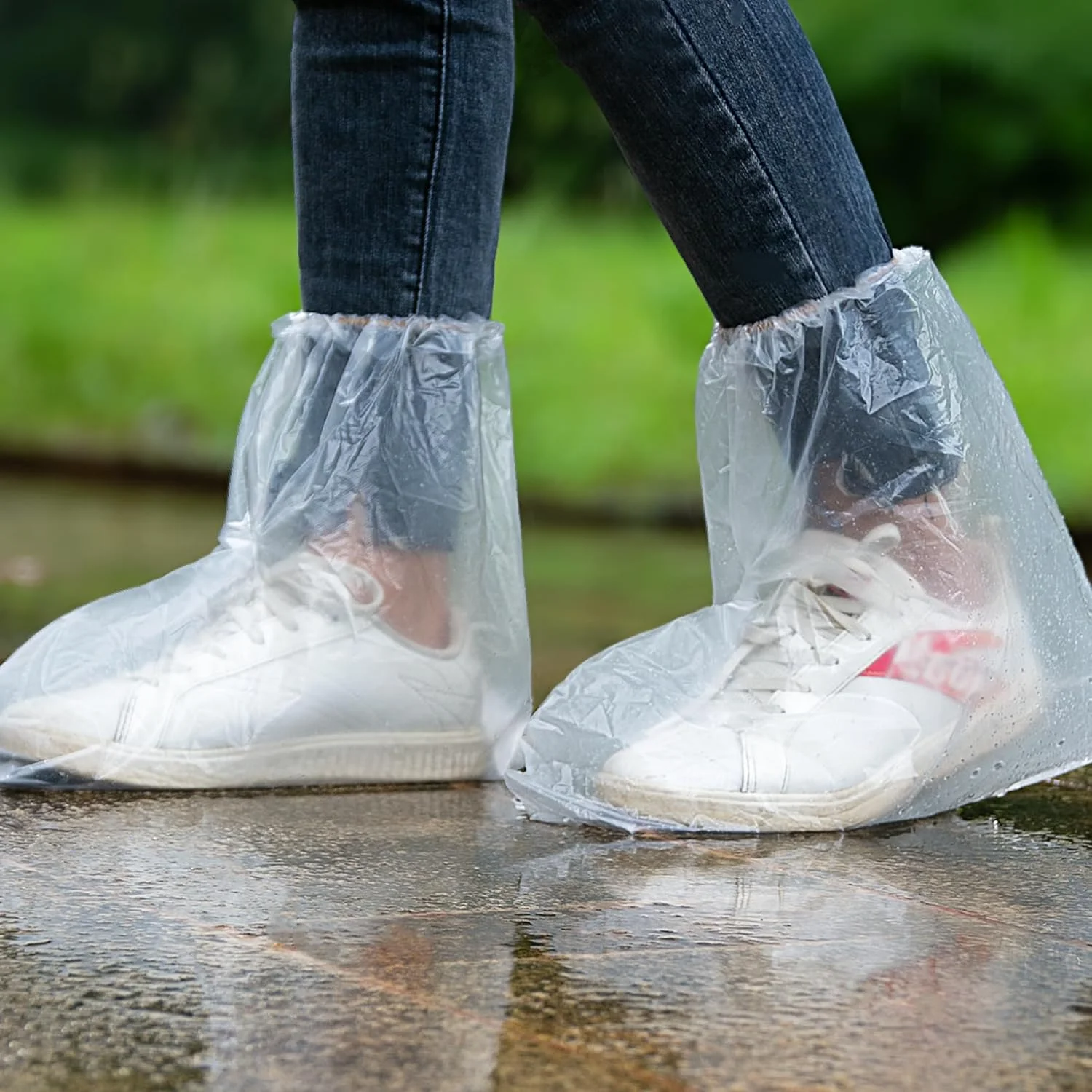 

5/10 Pairs Waterproof Shoe Covers , Disposable Plastic Rain Shoe Covers, Non-Slip Indoor Outdoor Rain Cover Boot Protector