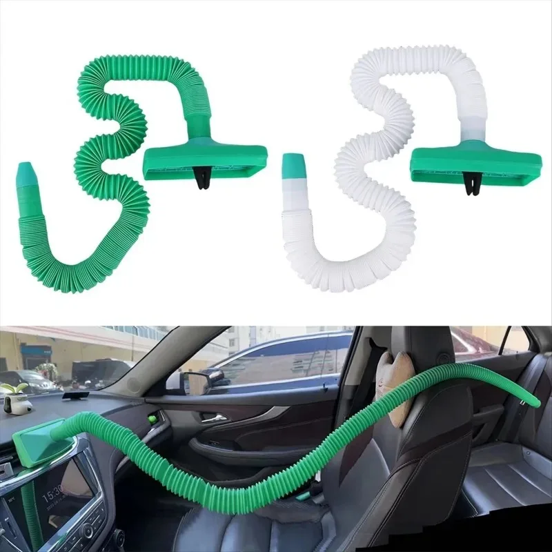 Car Air Conditioning Vent Extension Hose Telescopic Auto Universal Air Conditioner A/C Outlet Hose Green
