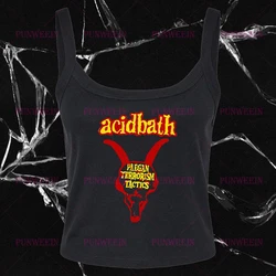 Black Punk Grunge Sweetheart Helvete Rock Tank Top Harajuku Vinatge Black Metal Death Summer Club Streetwear Y2K emo Girls tops
