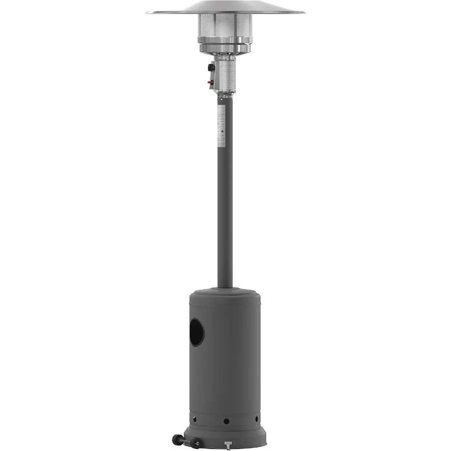 

Sol Patio Outdoor Heating-Slate Gray Stainless Steel 40000 BTU Propane Heater with Wheels for Commercial and Residential Use-7.