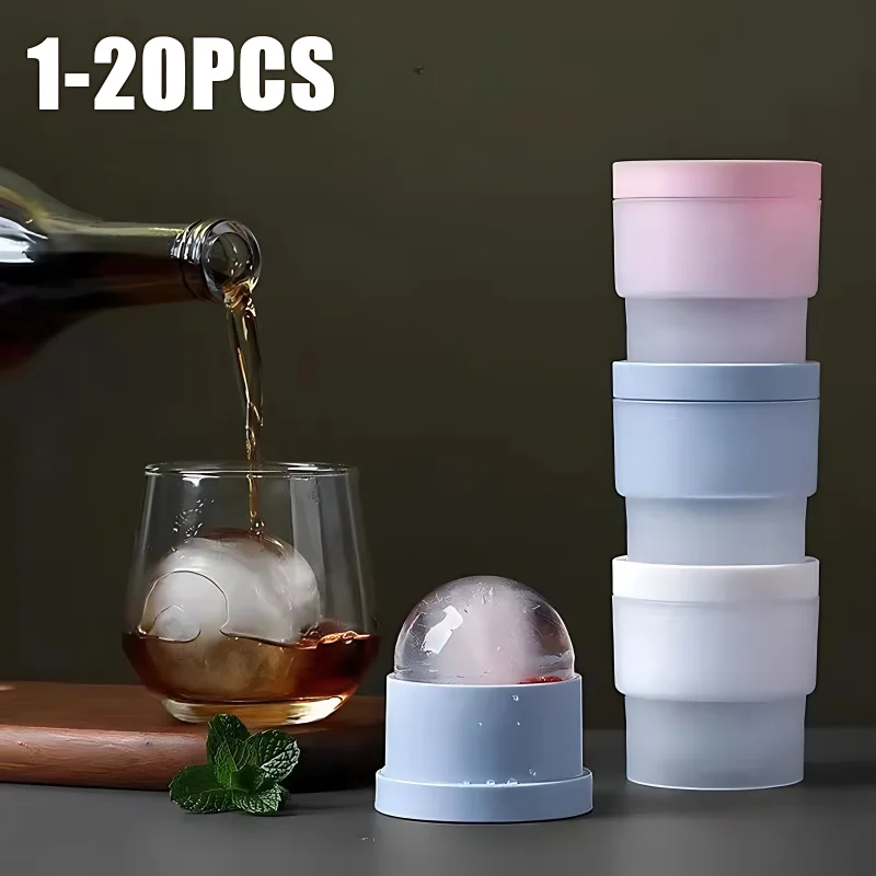 1/5/10/20PCS Große Eis Ball Form Silikon Whisky Eismaschine für Cocktails Langlebige Runde eiswürfel Tablett Home Bar Zubehör