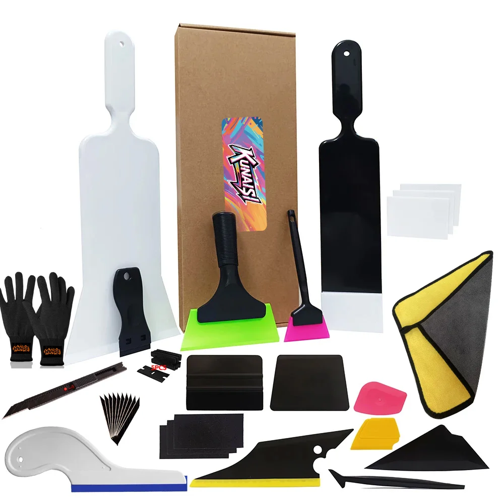 

Набор инструментов KUNAISI для тонировки окон, инструменты для виниловой пленки, для тонировки автомобиля, лобового стекла, заднего стекла, скребок, для установки защитной пленки PPF