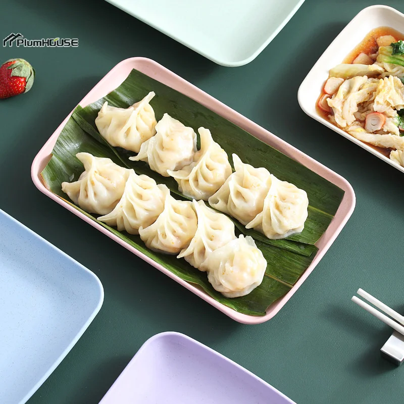 1Pc Plastic Serving Tray Home Tea Fruit Dessert Trays Anti-SlipScratch Resistant Food Bread Cooking Storage Pallet Kitchenware image 3