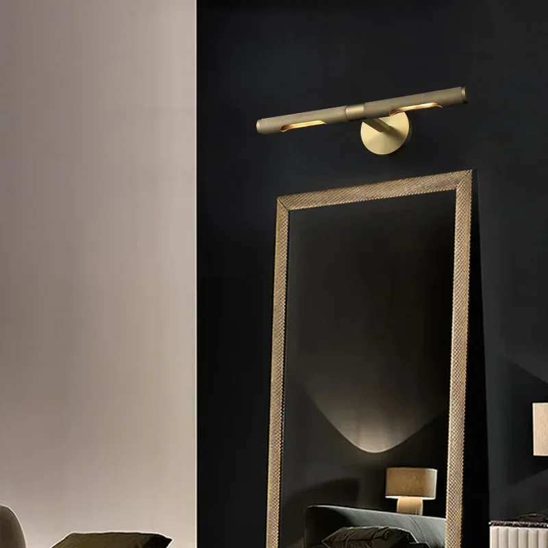 Modern brass dresser mural mirror front lamp bathroom washstand porch restroom wall lamp Restaurant front desk picture light