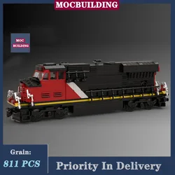 MOC Urban Transportation Railway Train ET44AC Model Building Block Assembly 9V Locomotive Series Collection Toy Gift